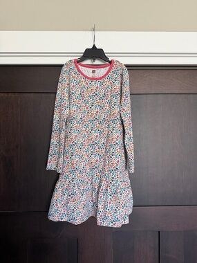 Tea Collection Girls Ruffle Dress Sunrise Floral Chalk Size 7